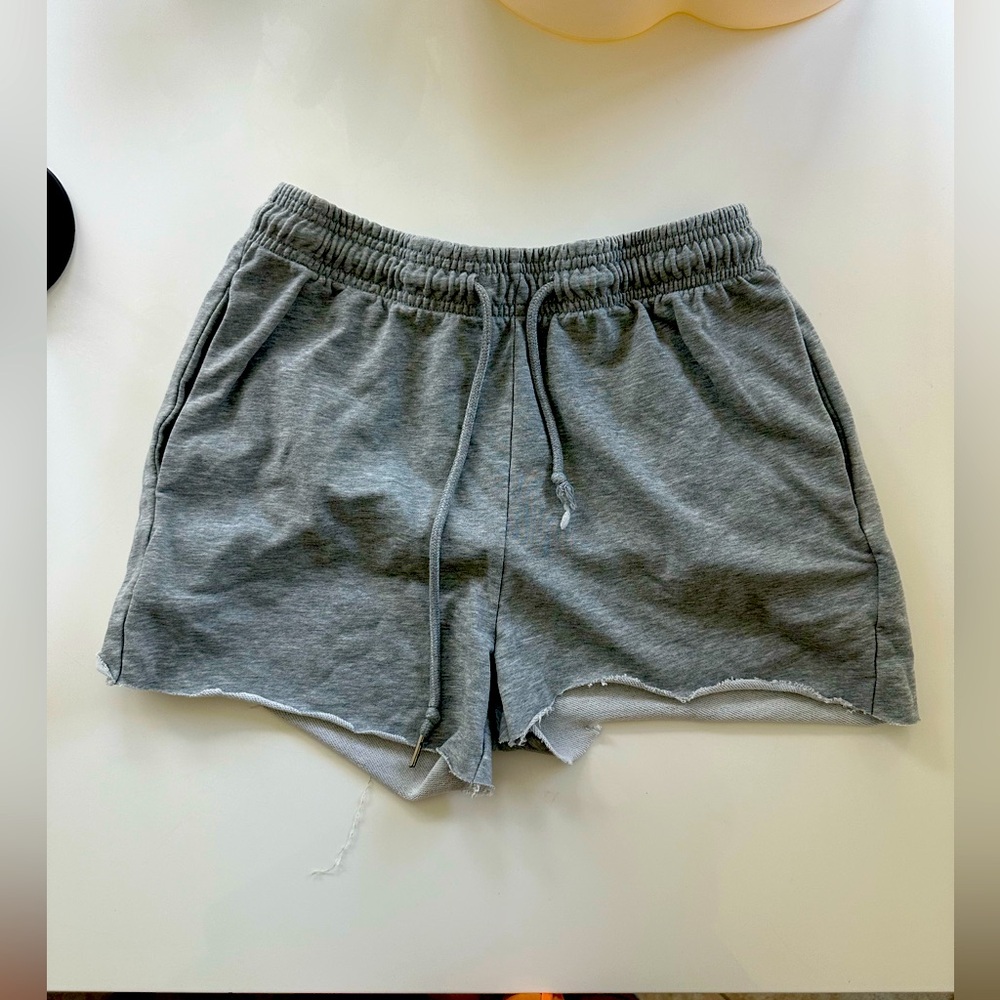 This short where sweatpants that has been cut off
